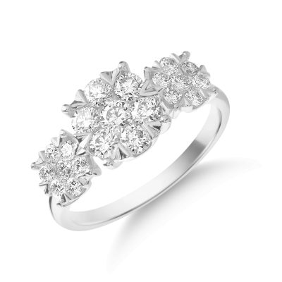 Inel din aur alb cu diamante de 1ct