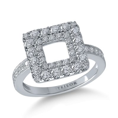 Inel din aur alb cu diamante de 1ct