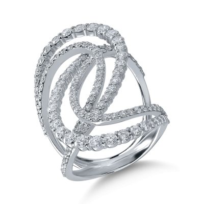 Inel din aur alb cu diamante de 2.4ct