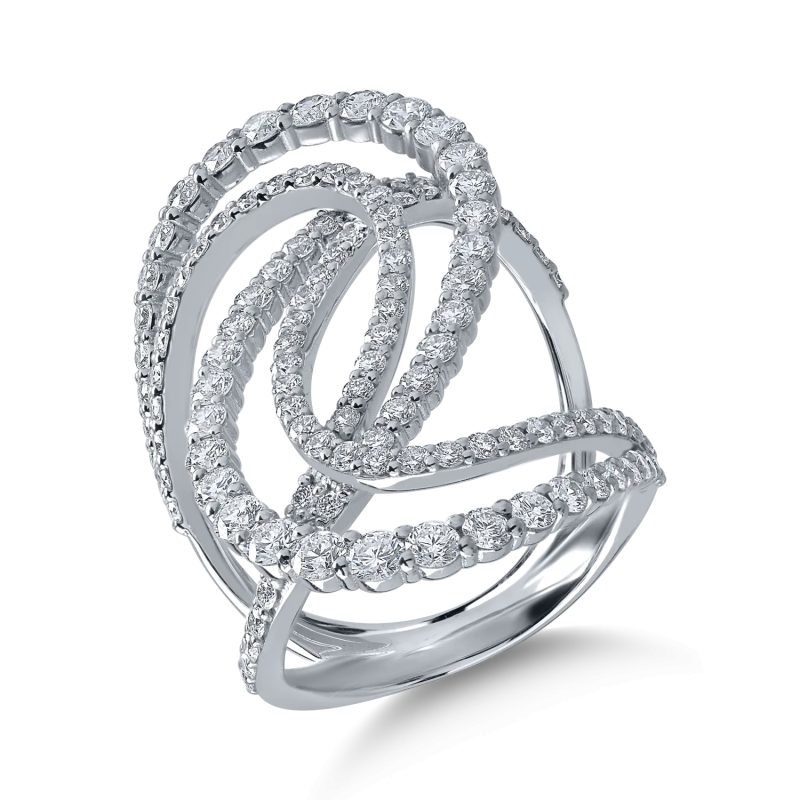 Inel din aur alb cu diamante de 2.4ct