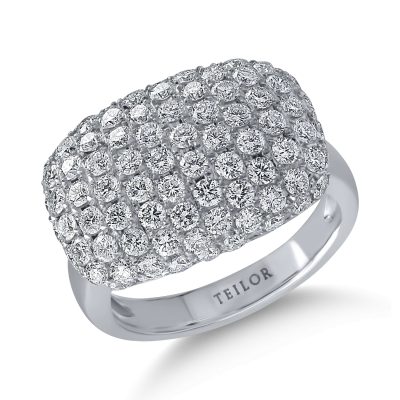 Inel din aur alb cu diamante de 2ct