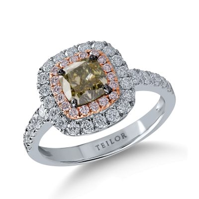 Inel din aur alb cu diamante de 2ct