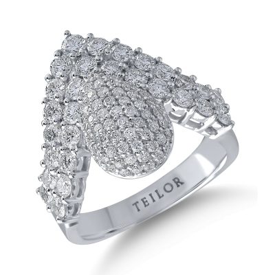 Inel din aur alb cu diamante de 2ct