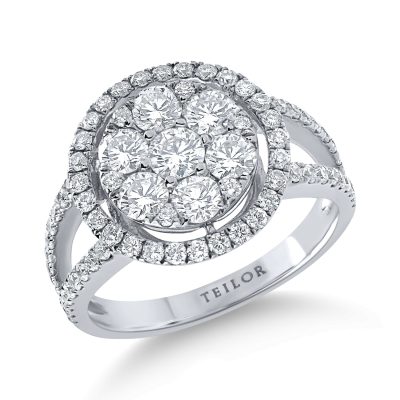 Inel din aur alb cu diamante de1.5ct