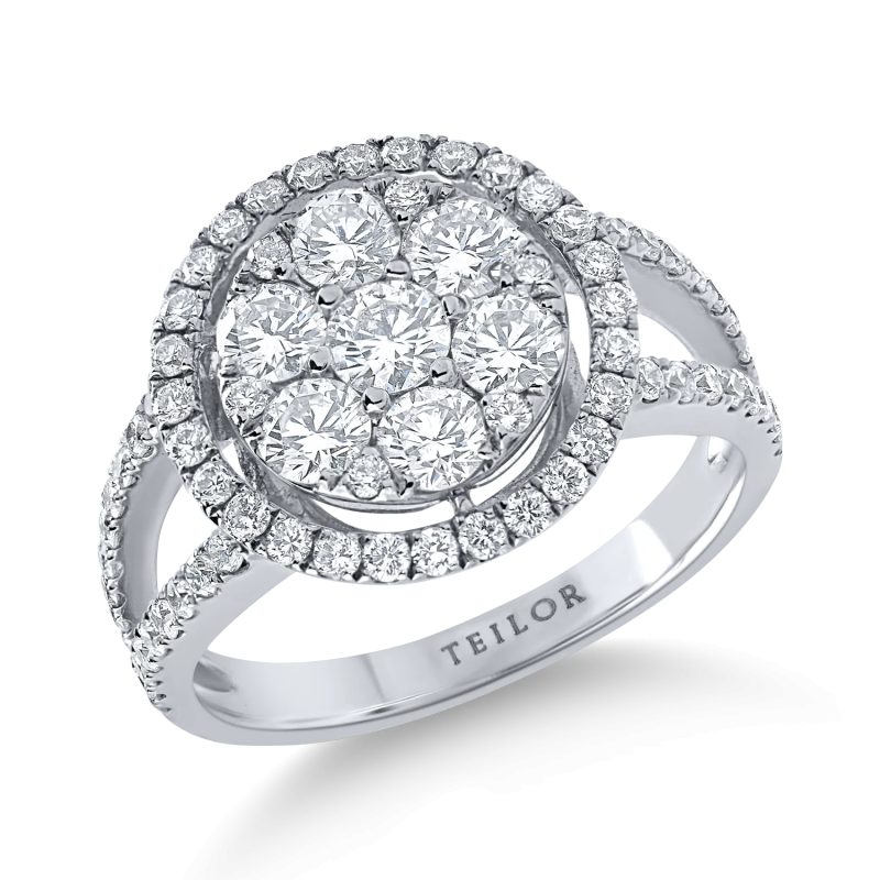 Inel din aur alb cu diamante de1.5ct