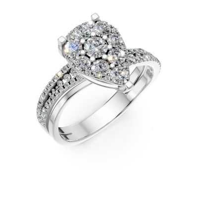 Inel din aur alb cu diamante microsetting de 0.7ct