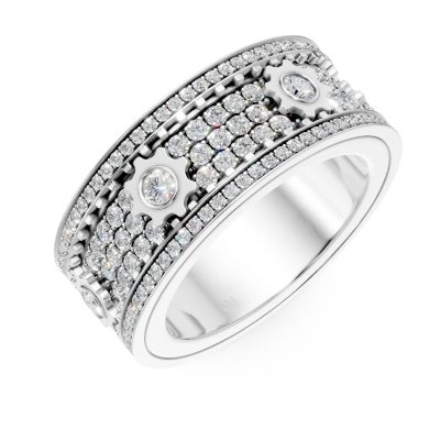 Inel din aur alb cu diamante microsetting de 1.27ct