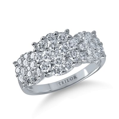 Inel din aur alb cu diamante microsetting de 1.5ct