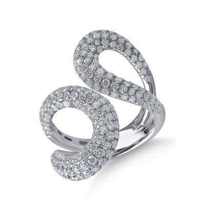 Inel din aur alb cu diamante microsetting de 2.6ct