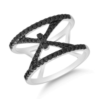 Inel din aur alb cu diamante negre de 0.53ct