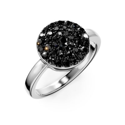 Inel din aur alb cu diamante negre de 0.58ct