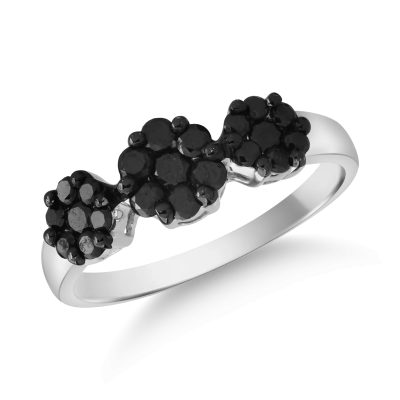 Inel din aur alb cu diamante negre de 0.61ct