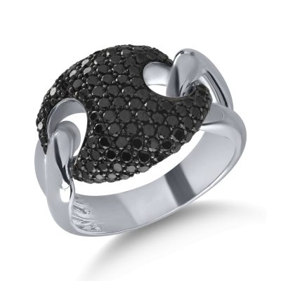 Inel din aur alb cu diamante negre de 1.55ct