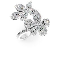Inel din aur alb cu diamante princess, marquise si rotunde de 1.97ct