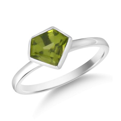 Inel din aur alb cu peridot de 1.5ct