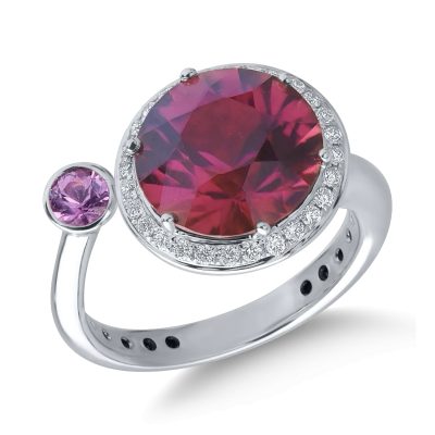 Inel din aur alb cu pietre pretioase si semipretioase de 4.56ct
