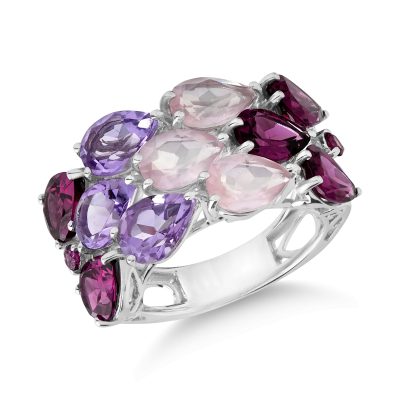 Inel din aur alb cu pietre semipretioase de 8.3ct