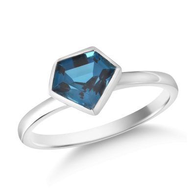 Inel din aur alb cu topaz london blue de 1.56ct
