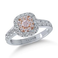 Inel din aur alb-roz cu diamante roz de 0.33ct si diamante incolore de 0.84ct
