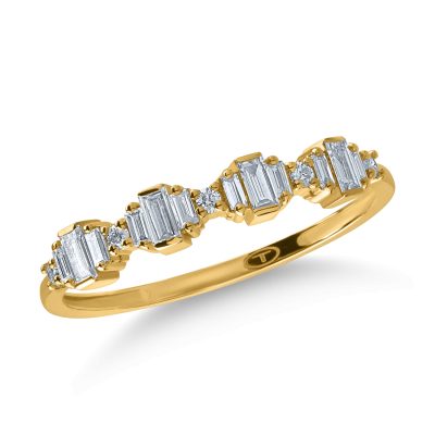 Inel din aur galben cu diamante baguette de 0.2ct