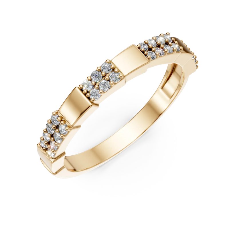 Inel din aur galben cu diamante de 0.16ct