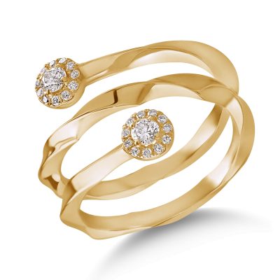 Inel din aur galben cu diamante de 0.24ct