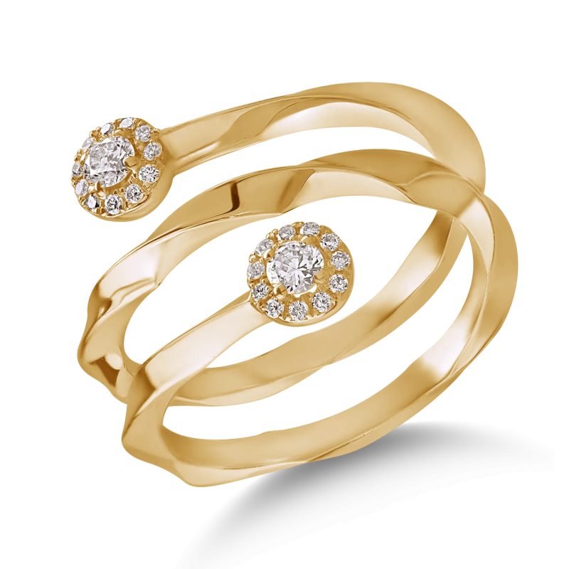 Inel din aur galben cu diamante de 0.24ct