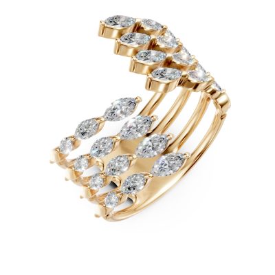 Inel din aur galben cu diamante marquise de 2.5ct