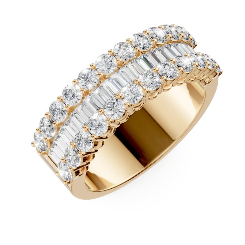 Inel din aur galben cu diamante microsetting de 2ct