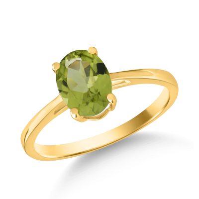 Inel din aur galben cu peridot oval de 1.2ct