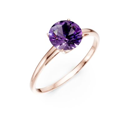 Inel din aur roz cu ametist de 1.2ct