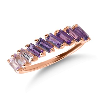 Inel din aur roz cu ametiste de 0.9ct