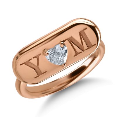 Inel din aur roz cu diamant heart de 0.3ct