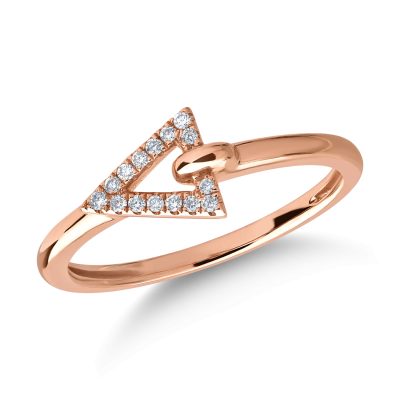 Inel din aur roz cu diamante de 0.06ct