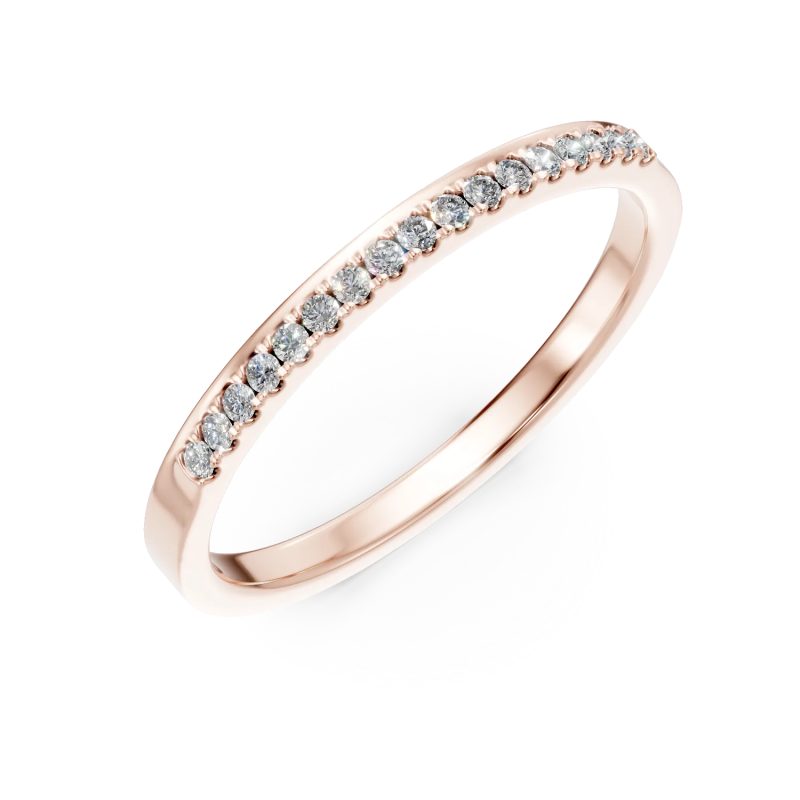 Inel din aur roz cu diamante de 0.11ct