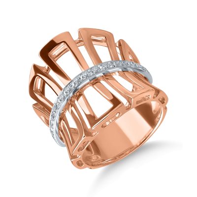 Inel din aur roz cu diamante de 0.27ct