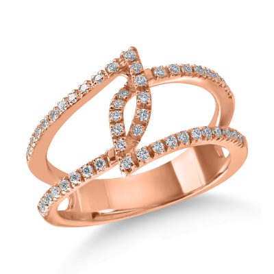 Inel din aur roz cu diamante de 0.29ct