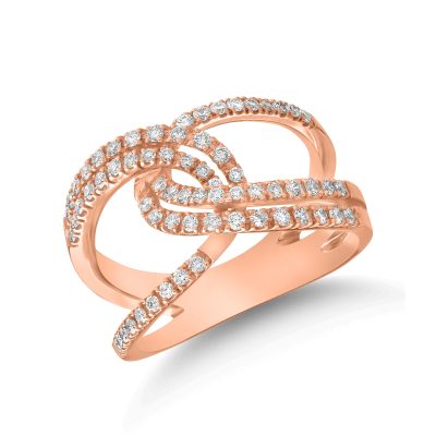 Inel din aur roz cu diamante de 0.47ct