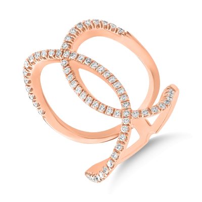 Inel din aur roz cu diamante de 0.4ct