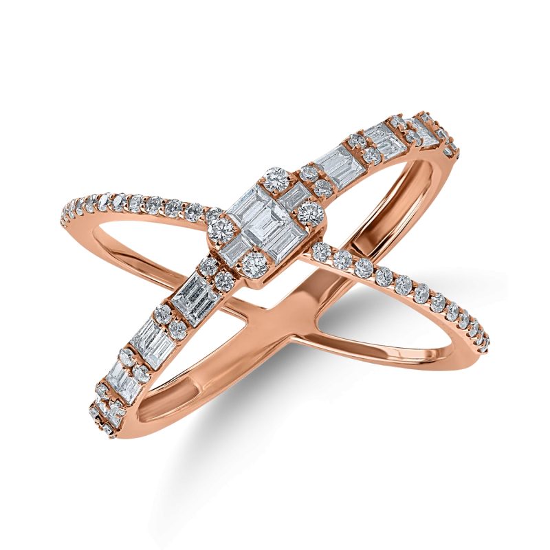 Inel din aur roz cu diamante de 0.65ct