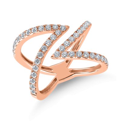 Inel din aur roz cu diamante de 0.8ct