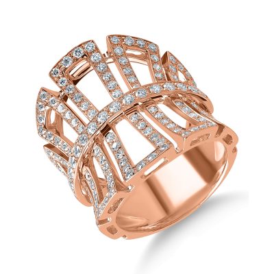 Inel din aur roz cu diamante de 1.35ct