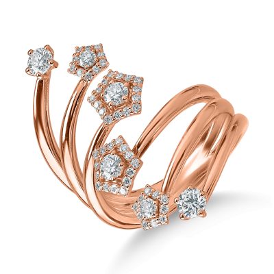 Inel din aur roz cu diamante de 1ct