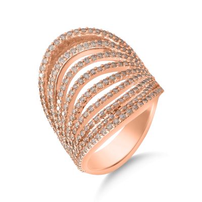 Inel din aur roz cu diamante maro de 2.18ct