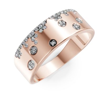Inel din aur roz cu diamante microsetting de 0.1ct