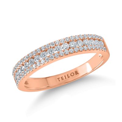 Inel din aur roz cu diamante microsetting de 0.4ct