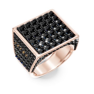 Inel din aur roz cu diamante negre de 2.7ct