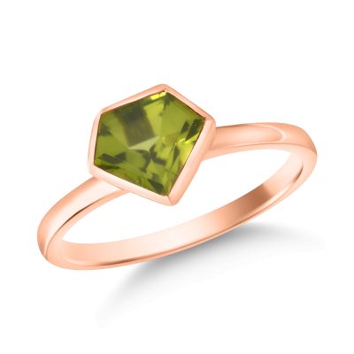 Inel din aur roz cu peridot de 1.43ct