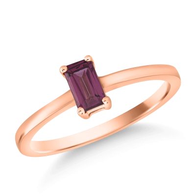 Inel din aur roz cu rodolit rectangular de 0.3ct