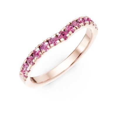 Inel din aur roz cu safire roz de 0.5ct